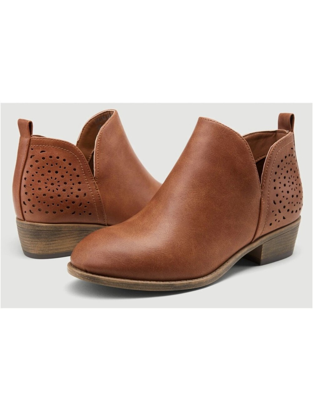 Vepose Woman's Red Brown Ankle Booties Size 9.5